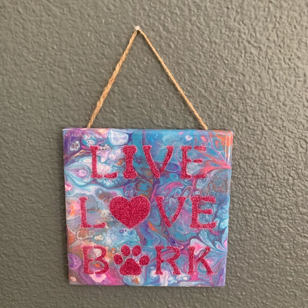 Handmade Live Love Bark Decorative Dog Home Decor